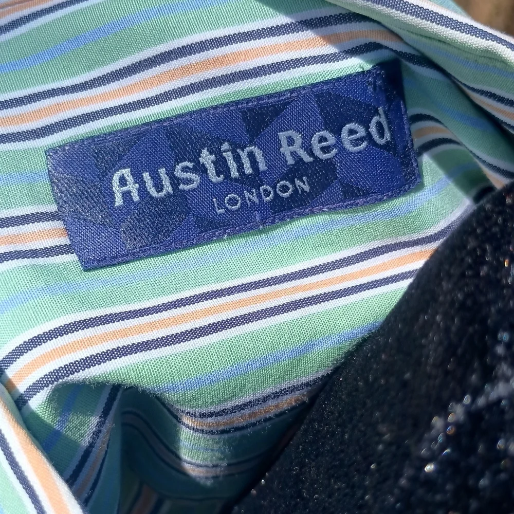 Vintage Austin Reed London 100% Cotton Striped Men's Shirt_Large